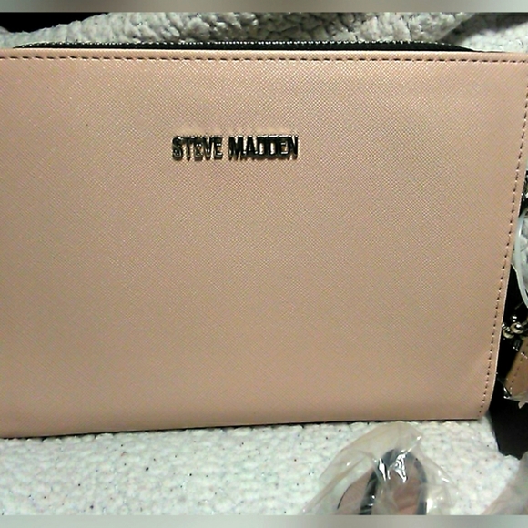 BNWT MULTI 3 CROSSBODY BAG BY STEVE MADDEN BONE W/ BLACK TRIPLE INTERIOR LOOK!! - Picture 12 of 12